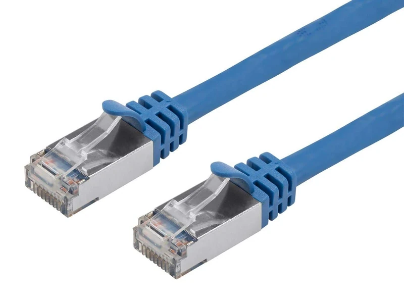 Monoprice Cat7 Ethernet Patch Cable - 30.48M (100ft) - Blue, Flexboot, RJ45, Stranded, 600Mhz, S/FTP, CMX, Pure Bare Copper Wire, 26AWG - Entegrade Series