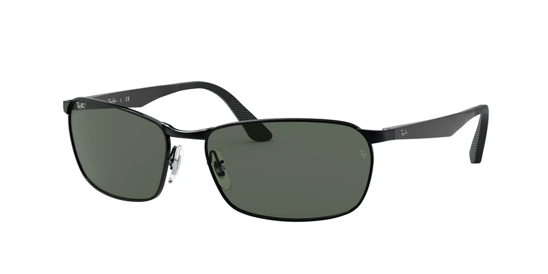 Ray-Ban Unisex's Rb 3534 Sunglasses, Black/Green Classic Lenses, 59