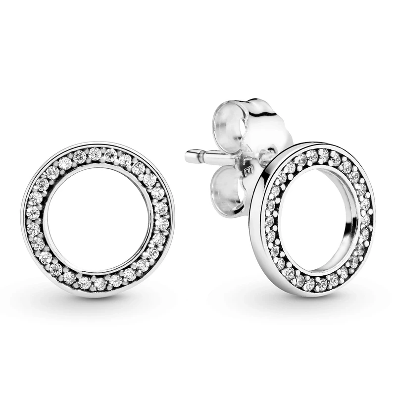 Pandora Signature Women's Sterling Silver Forever Pandora Cubic Zirconia Stud Earrings, No Box