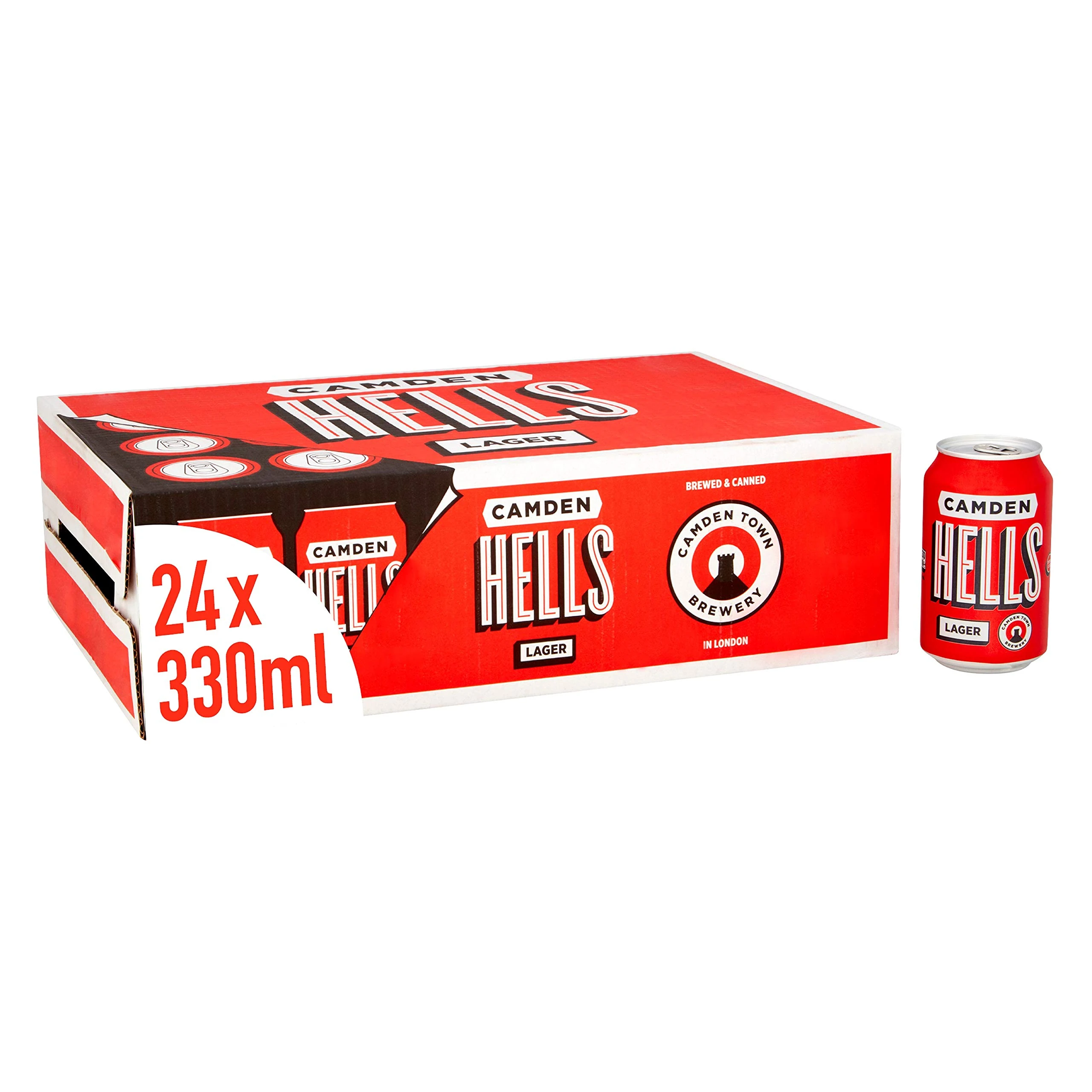 CAMDEN TOWN BREWERY HELLS LAGER - 4.6% ABV Beer - Unpasteurised for a Classic, Crisp, Refreshing Taste - 24 x 330ml Cans