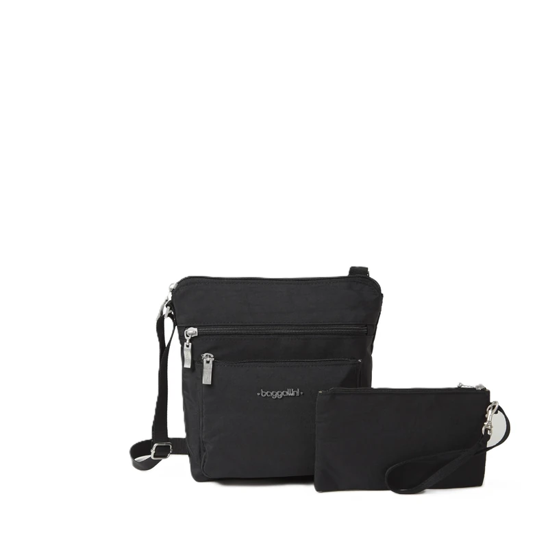 Baggallini womens Pocket Crossbody Travel Bag Black/Sand Size: One size