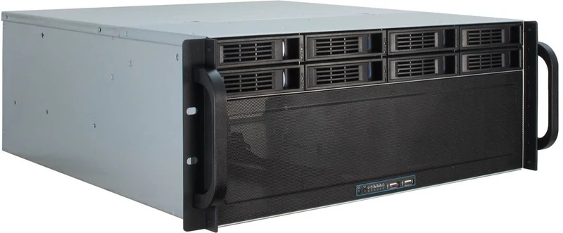 Inter-Tech 88887191 Case IPC Storage 4U-4408, o.PSU, Black, Silver