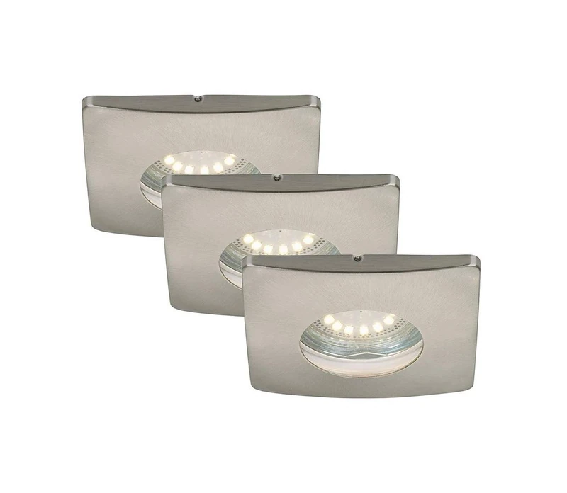Briloner Set of 3 LED Recessed Spotlights - Matt Nickel GU10