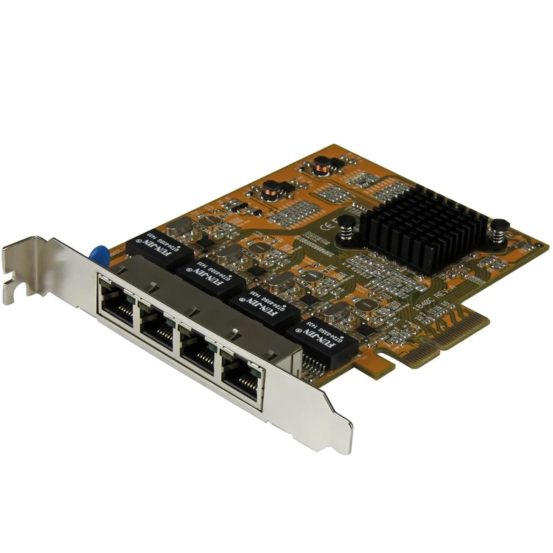 StarTech.com 4 Port PCIe Network Card - Low Profile - RJ45 Port - Realtek RTL8111G Chipset - Ethernet Network Card - NIC Server Adapter Network Card (ST1000SPEX43)