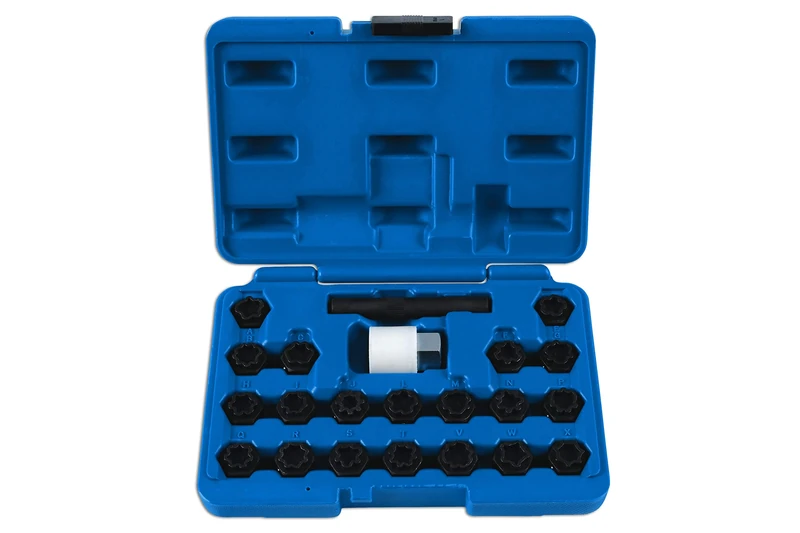 Laser 6232 Locking Wheel Nut Key Set 22pc - for VAG