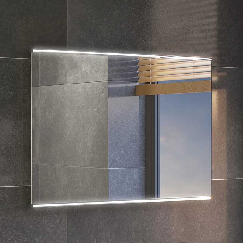 iBathUK Nebula LED Bathroom Mirror Rectangular Illuminated Mirror with Motion Sensor and Demister Modern Frameless Soft Glow Lighted Design for Bathrooms 500x700mm