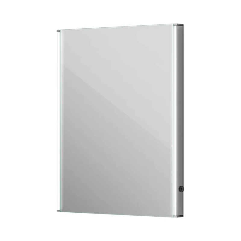 iBathUK Nebula Wall Mounted Rectangular LED Bathroom Mirror, Modern Frameless Motion Sensor Design with Integrated Demister and Copper-Free Silver Mirror in Silver Finish, 600 x 800mm