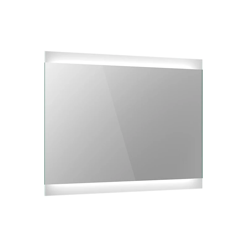 iBathUK Averra Wall Mounted Rectangular LED Bathroom Mirror, Modern Frameless Motion Sensor Design with Integrated Demister and Copper-Free Silver Mirror in White, 700 x 500mm