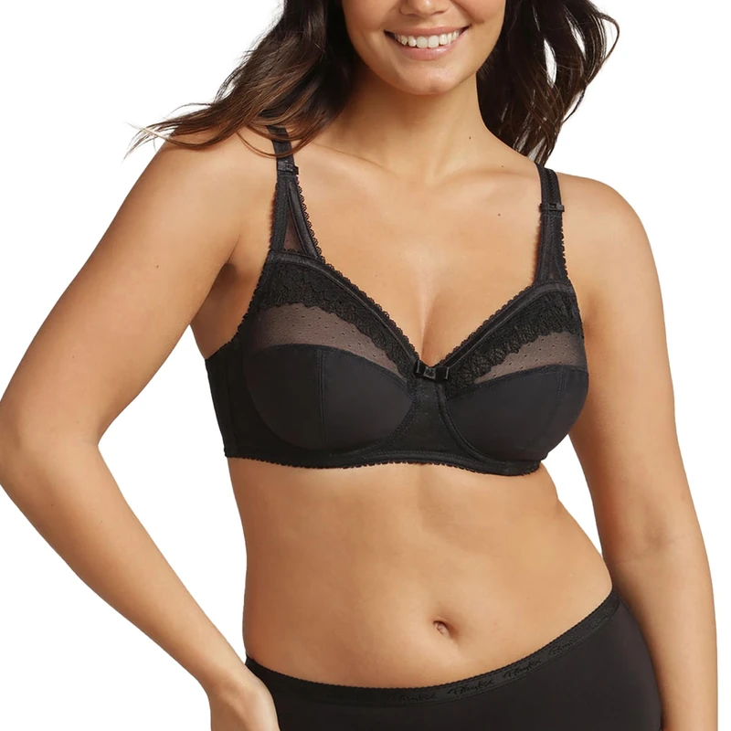Playtex Bra Woman Classic Micro Support Underwire Bra x1, Black, 42DD