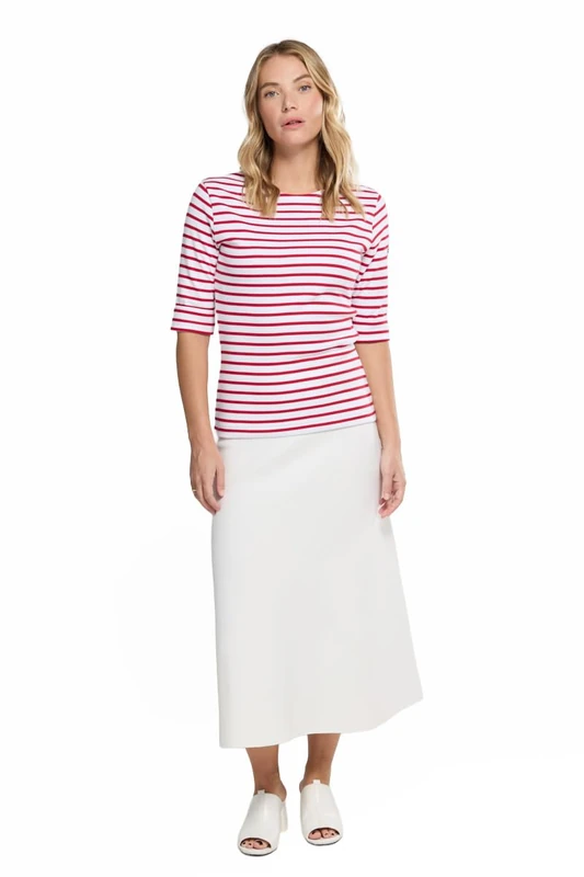Armor Lux Women's Marinière Cancale T-Shirt, White (Blanc/Braise 320), 2