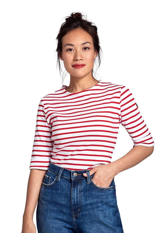 Armor Lux Women's Marinière Cancale T-Shirt, White (Blanc/Braise 320), 3