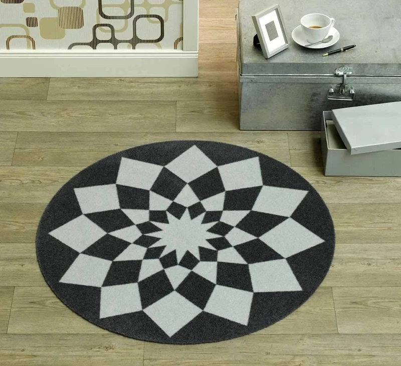 Zala Living Rug Round Children's Room, Polyamide, Grey, 100 x 100 x 0,7 cm