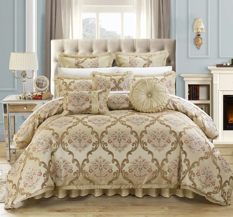 Chic Home Comforter Set and Pillows Ensemble, Beige, Queen