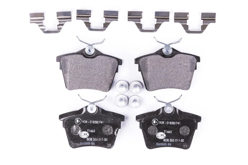 HELLA 8DB 355 011-501 Brake pad set - not prepared for wear indicator - T1463 - for e.g. CITROEN / PEUGEOT