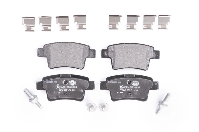 HELLA 8DB 355 013-361 Brake pad set - not prepared for wear indicator - T1703 - for e.g. CITROEN / PEUGEOT
