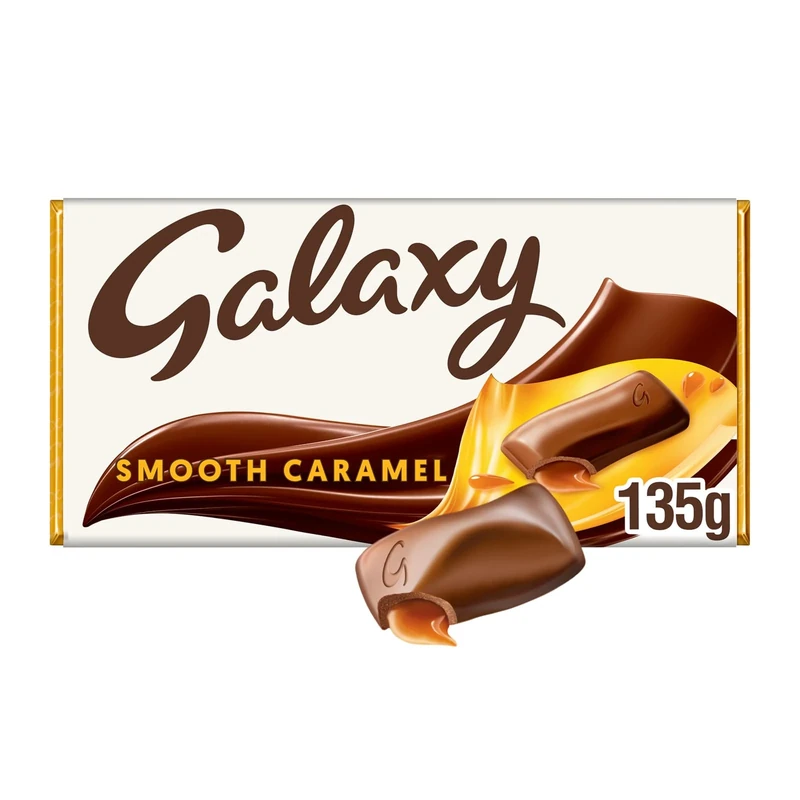 Galaxy Chocolate Bar, Smooth Caramel & Milk Chocolate, 135g, Ideal for Gift, Snacks or Hamper