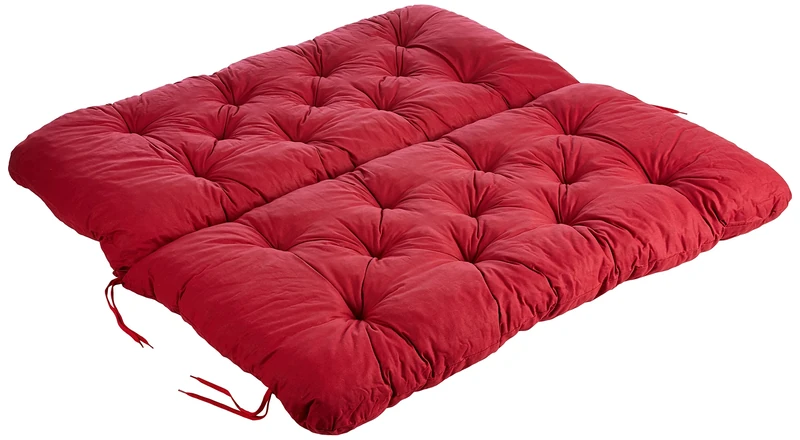 Ambientehome GARDEN FURNITURE SEAT CUSHION FOR SWING or for 2 SEATER BENCH with BACK Approx.100 x 98 x8 cm RED!!