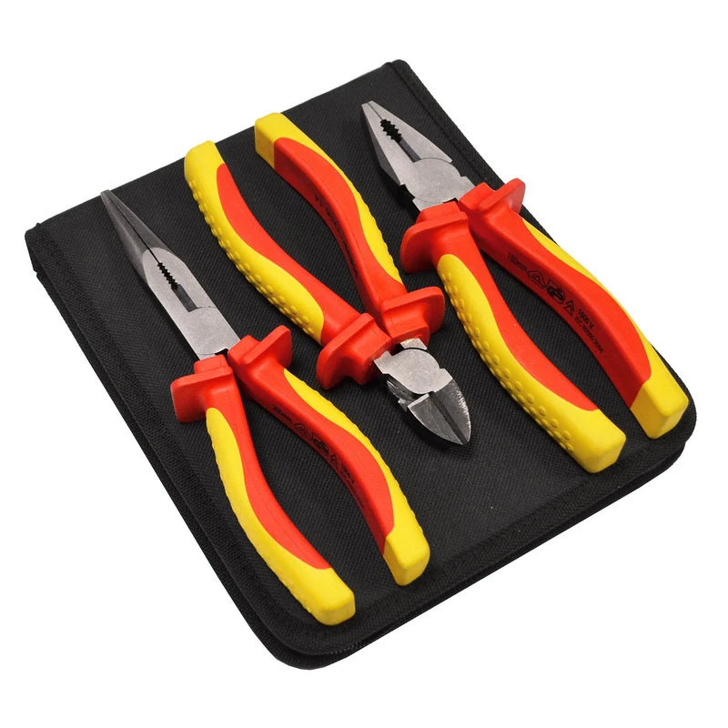 Faithfull Tools FAIPLVDESET VDE Plier Set with Pouch - Clear (3-Piece)