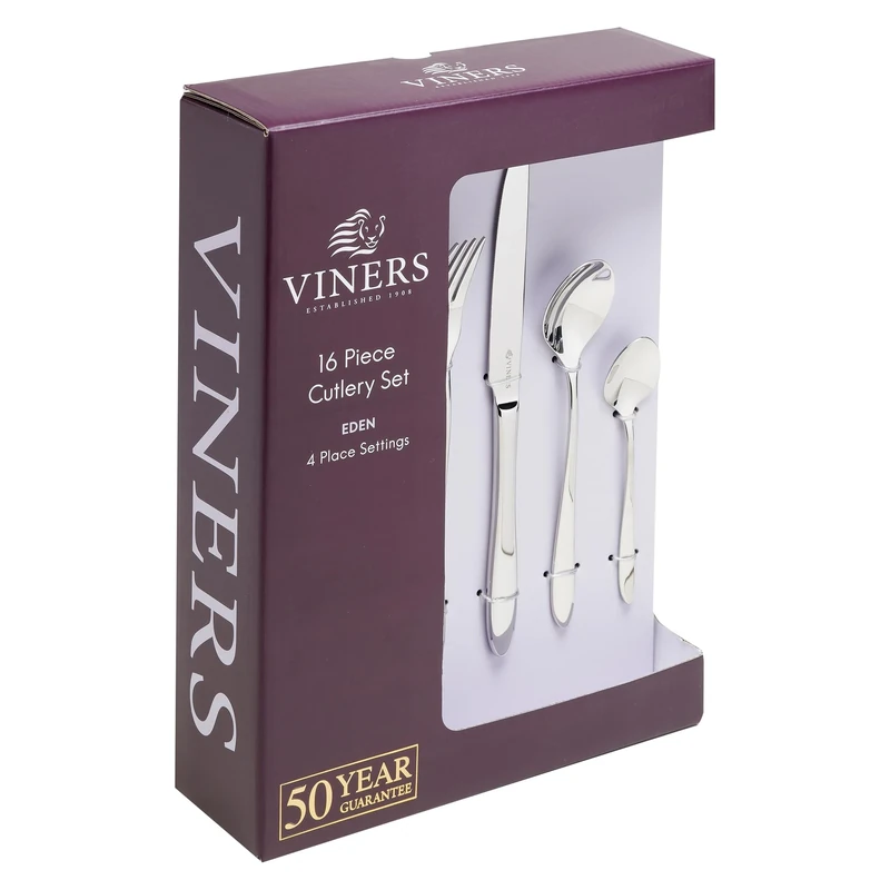 Viners Eden 16 Piece 18/10 Silver Stainless Steel Cutlery Set