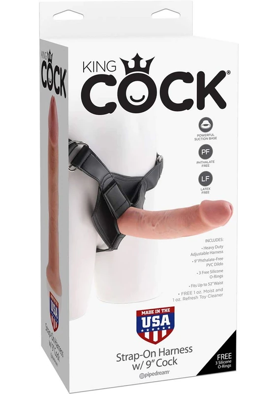 King Cock Strap-On-Harness with 9" Cock Light 9 Inch - Image 1
