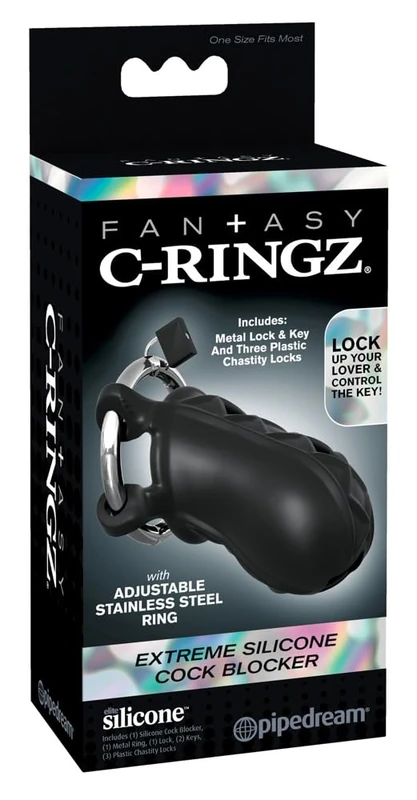 Pipedream Extreme Silicone Cock Blocker Black 9.5 cm