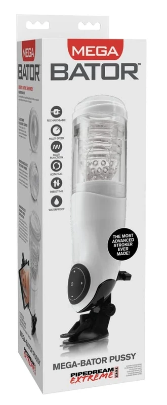 PDX Mega-Bator Pussy White & Clear One Size