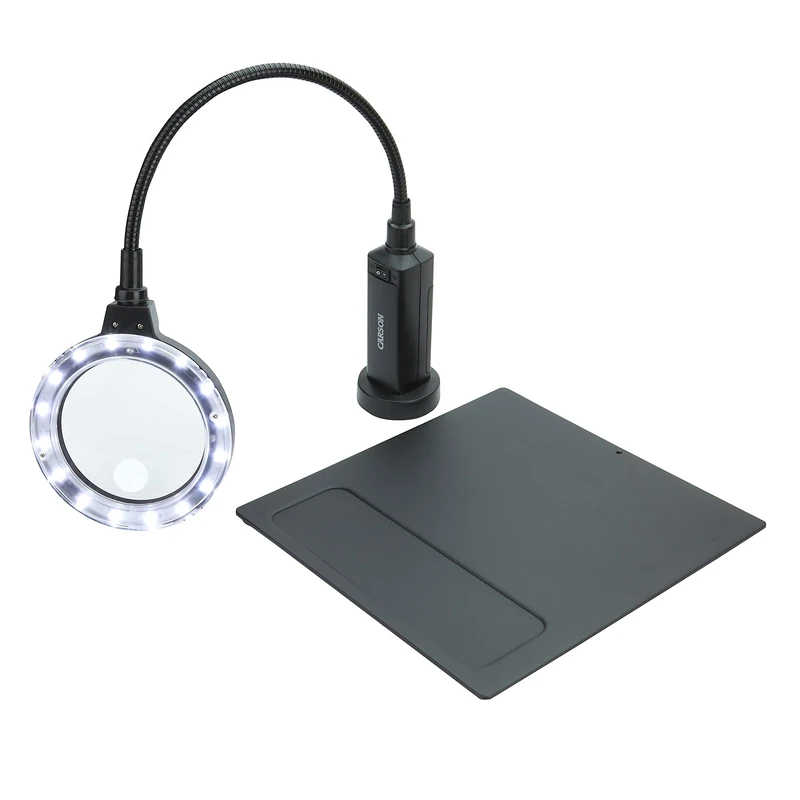 Carson CP-90UK MagniFlex Pro 2x LED Lighted Flexible Gooseneck Magnifier with 4x Spot Lens and Magnetic Base