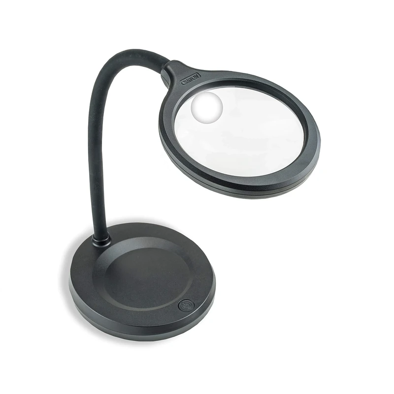 Carson DeskBrite300 Magnifying Desktop Lamp, (LM-30UK), Dual Power Source Aspheric Lens with COB LED Lights, Acrylic, Black