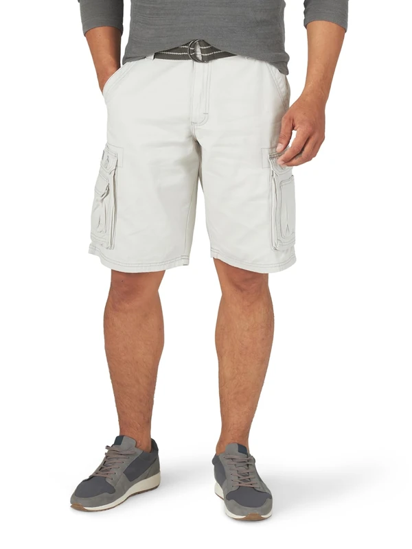 Lee Men's New Belted Wyoming Cargo Short, Cadet Gray, 30