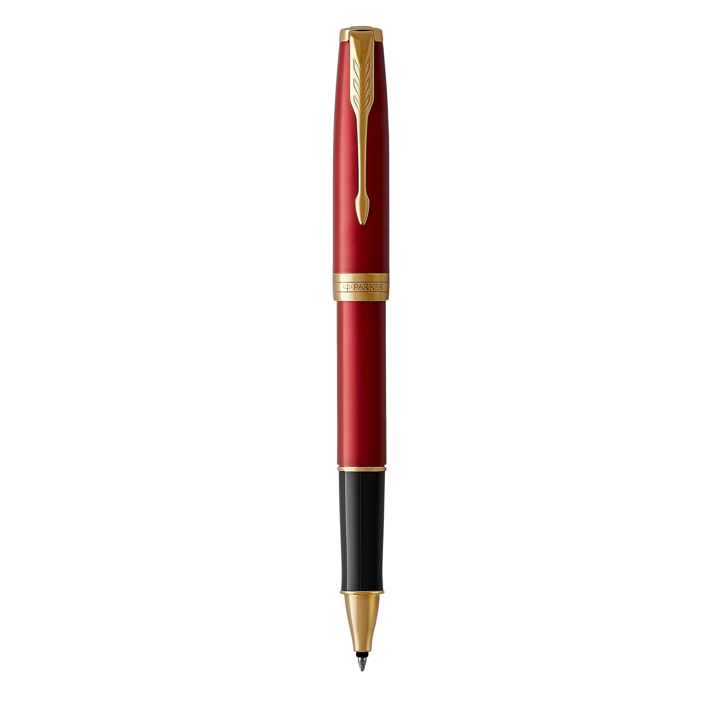 Parker Sonnet Rollerball Pen | Red Lacquer with Gold Trim | Fine Point Black Ink | Gift Box