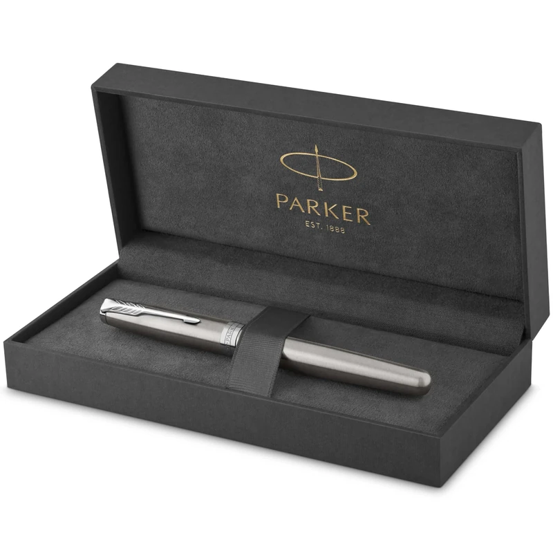 Parker Sonnet Fountain Pen | Stainless Steel with Palladium Trim | Medium Nib | Gift Box