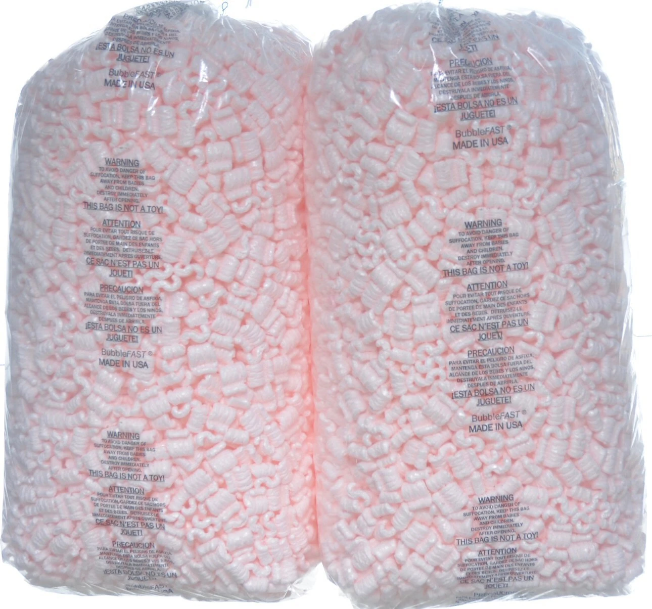 Bubblefast Pink Anti Static Packing Peanuts - 7 cu ft (52 gal), 2 x 3-1/2 cu ft Bags