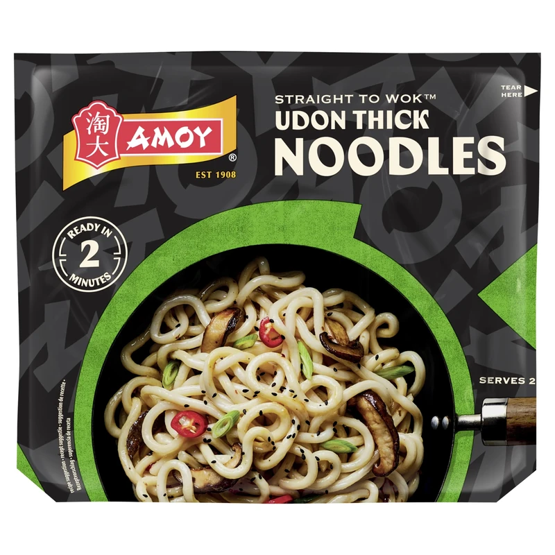Amoy Straight To Wok Udon Thick Noodles, 2 x 150 g