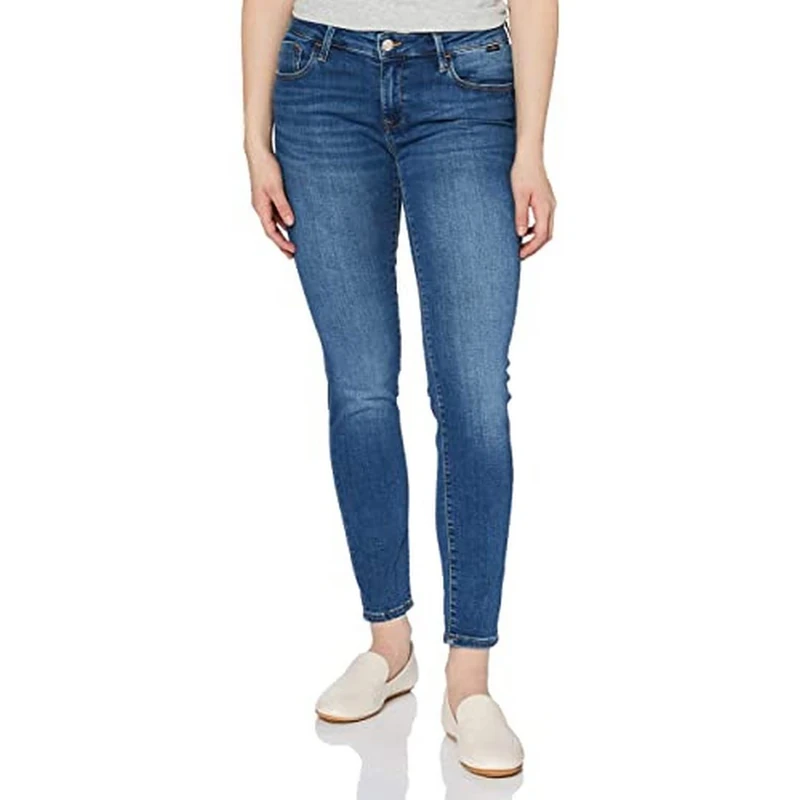 Mavi Women's Adriana Jeans, Blue Deep Shaded, 32W x 34L