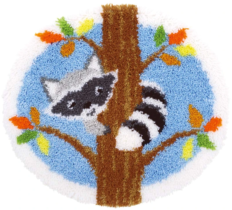 Vervaco Latch Hook Kit: Rug: Raccoon in The Tree, Other, NA, 54 x 50cm