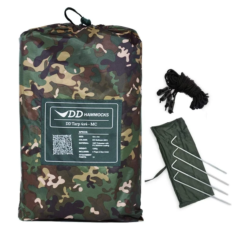 DD Hammocks - DD Tarp 4x4 - MC- Large Waterproof Group Shelter for Tarp Camping And Team Expeditions - Image 1