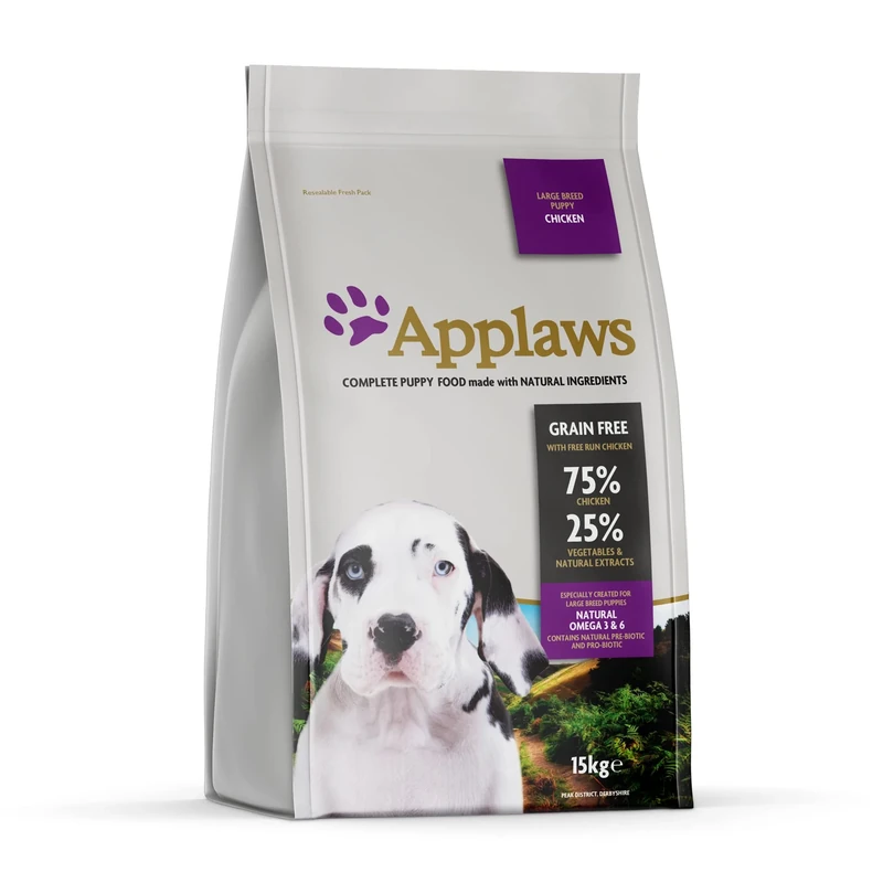 Applaws Complete and Grain Free Dry Puppy Dog Food 15kg Chicken for Large Puppy Breeds