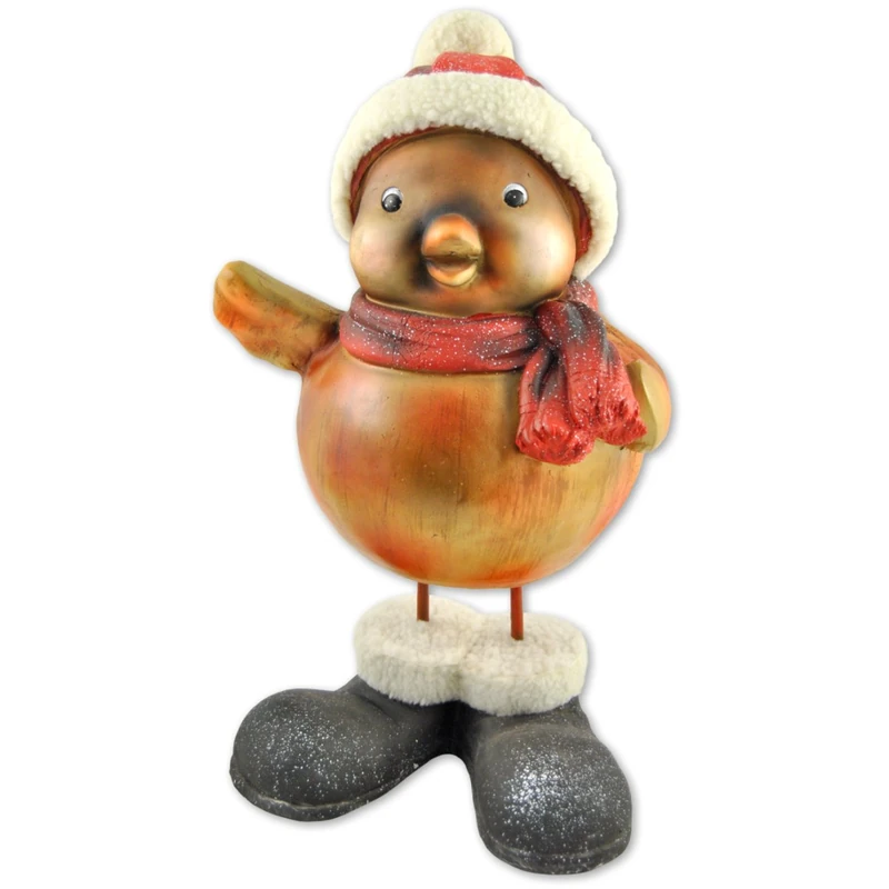 MW Trading Figures Bird with Bobble Hat and Boots Large Approx. 11 cm Brown - Image 1