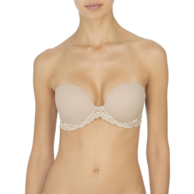 Natori Women's Feathers Strapless Plunge Multiway Bra, Cafe, 34DD - Image 1