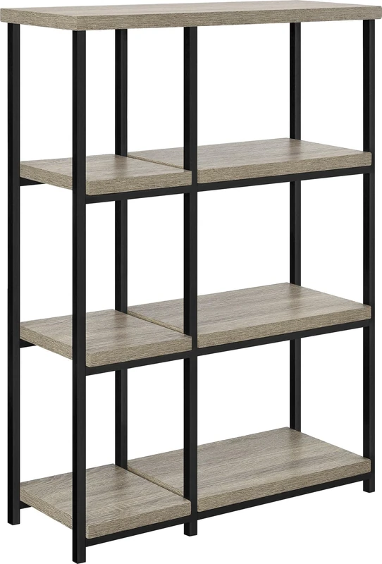 Ameriwood 9650096PCOM Elmwood Bookcase, Distressed Grey Oak, 80.01 x 29.972 x 113.538 cm