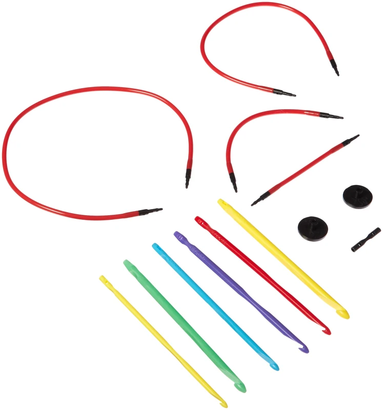 Denise Needles Love2Crochet Interchangeable Crochet Hook Set Sizes F5-J10, Acrylic, Multicolour, 12.7x13.97x1.27 cm