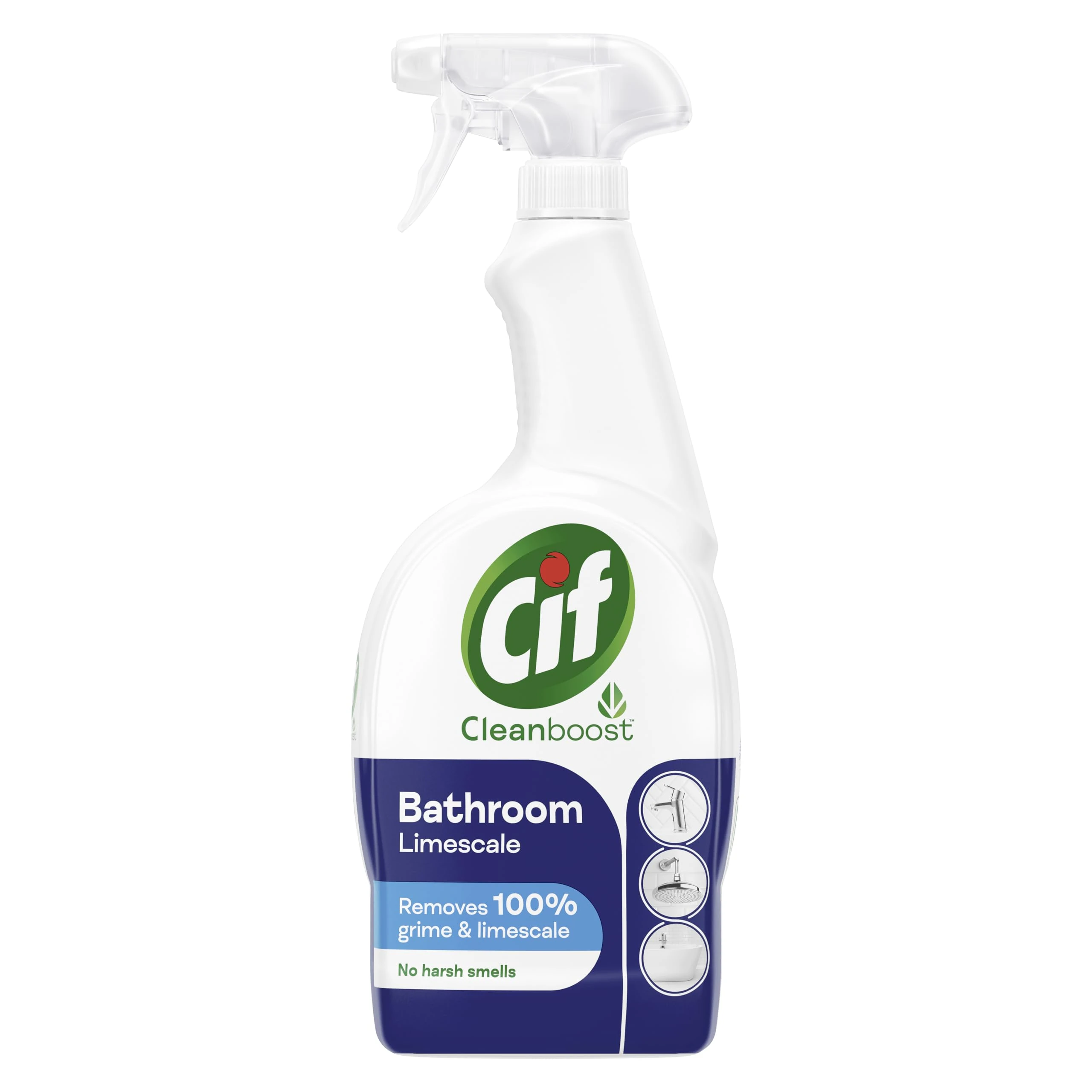 Cif Cleanboost Bathroom Spray 100% grime & limescale removal for cleaning ceramic, chrome, enamel, plastic and stainless-steel surfaces 700 ml