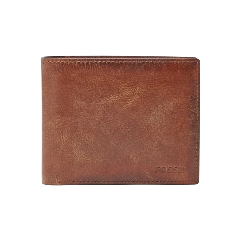 Fossil Wallet for Men Derrick, Leather Bifold brown 11.4 cm L x 2.5 cm W x 9.5 cm H ML3687200