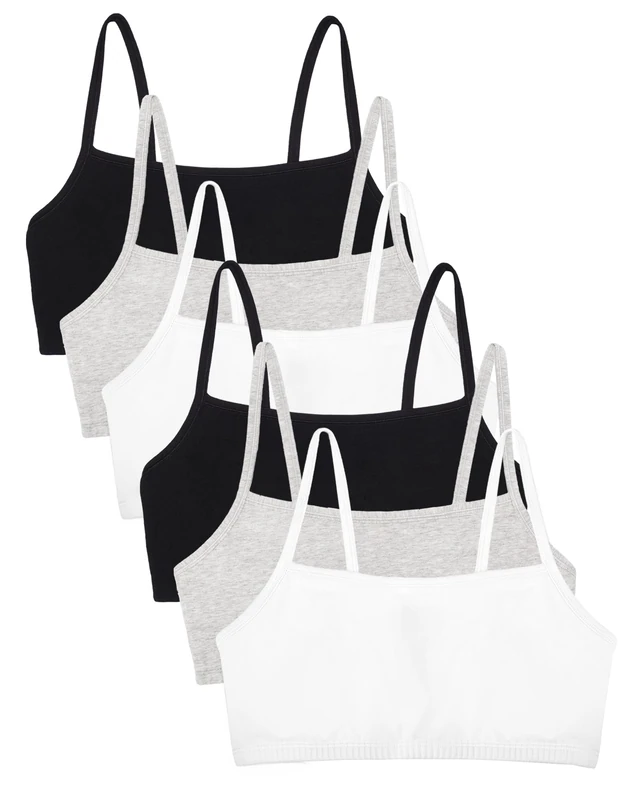 Fruit of the Loom Women's SPAG Sports Bra, White/Heather Gray/Black, 44 (Pack of 6)