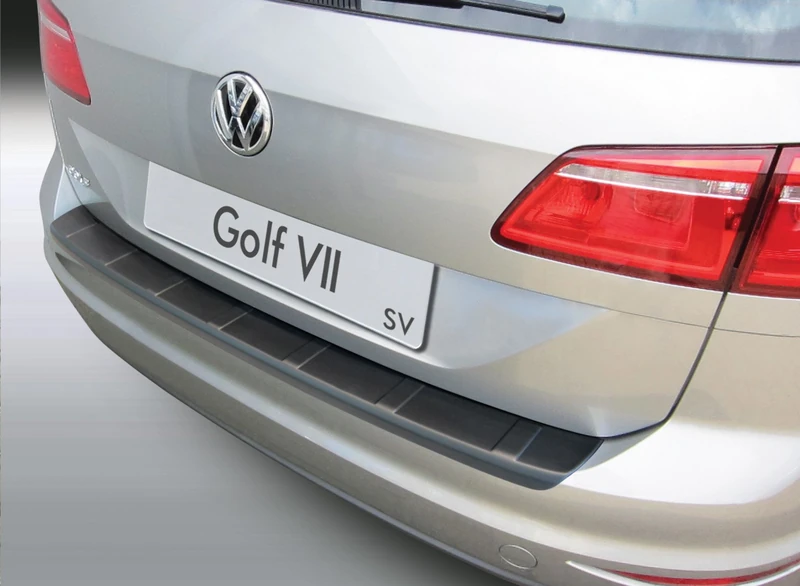ABS Rear Bumper Protector Compatible with Volkswagen Golf VII Sportsvan 2014-2020 'Ribbed' Silver