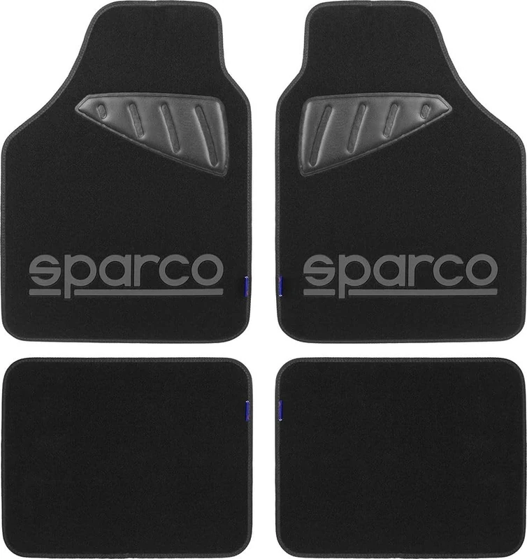 Sparco DO SPC1902 Set 4 Pieces Universal With Scuff Left/Right Logo Grey Black Carpet