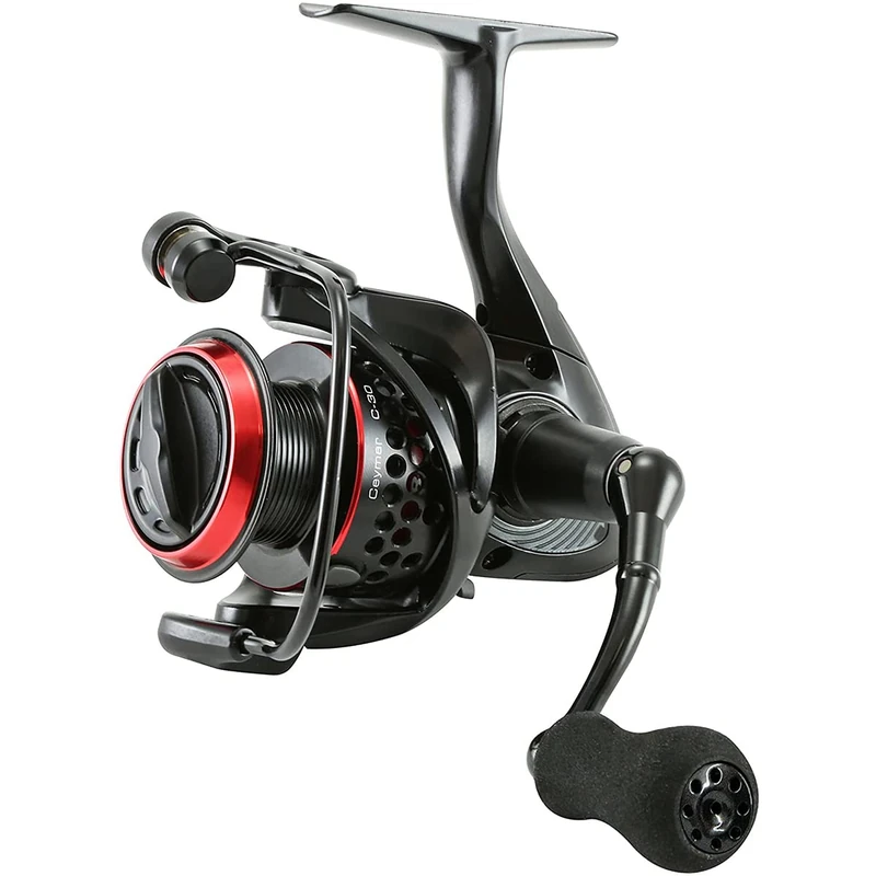 Okuma Fishing C-65 Ceymar Spinning Reel, Black and Red, 7 x 6 x 3 inches