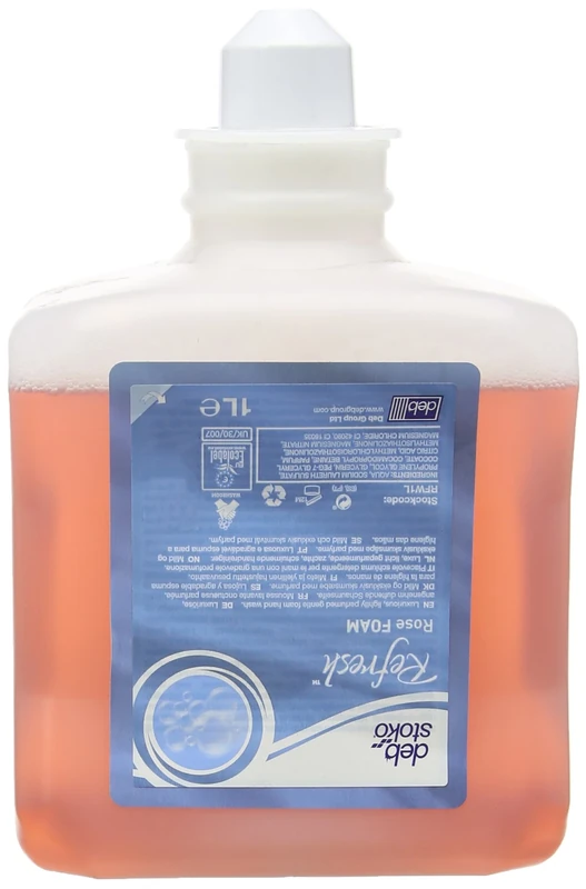 DEB RFW1L Refresh Rose Foam Hand Wash, 1L, Pack of 6