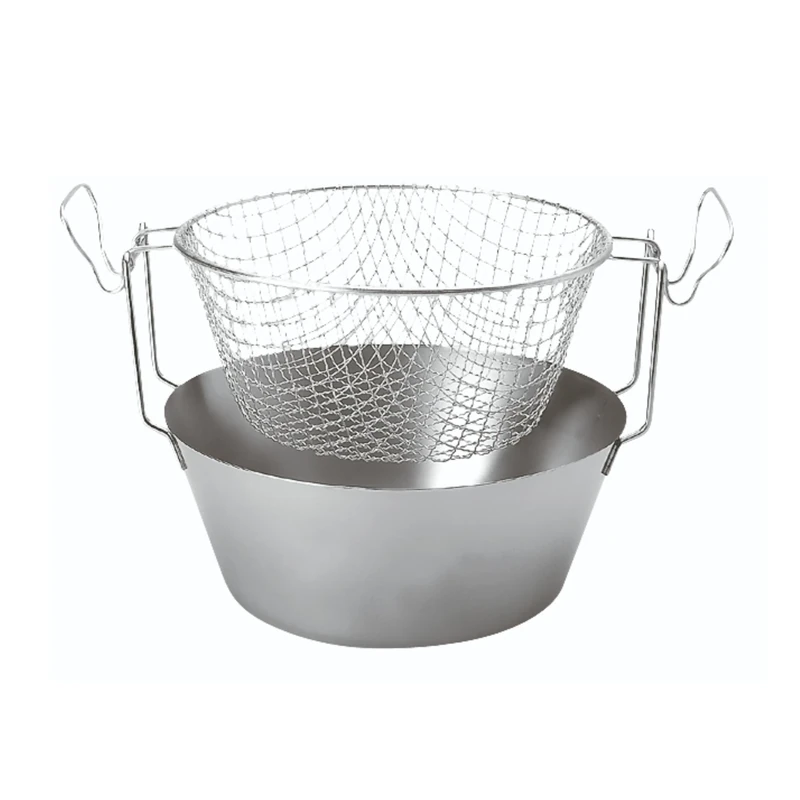 Artame ART23226 – Traditional Stainless Steel Deep Fryer Northern Fryer Thermal Base and Tinned Steel Basket – Diameter 26 cm, 3.6 L