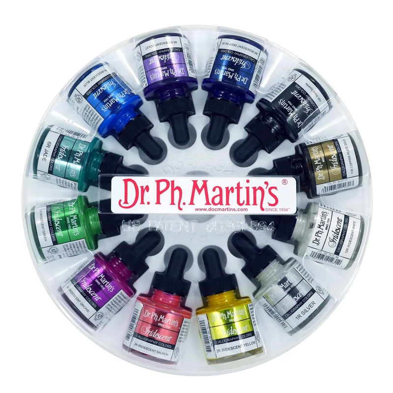 Dr. Ph. Martin's Iridescent Calligraphy Color, 1.0 oz, Set of 12 (Set 1) - Image 1